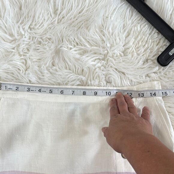 RACHEL ZOE Striped Linen Skirt - Cream, Brown, and Tan 100%Linen Size M - Picture 3 of 7